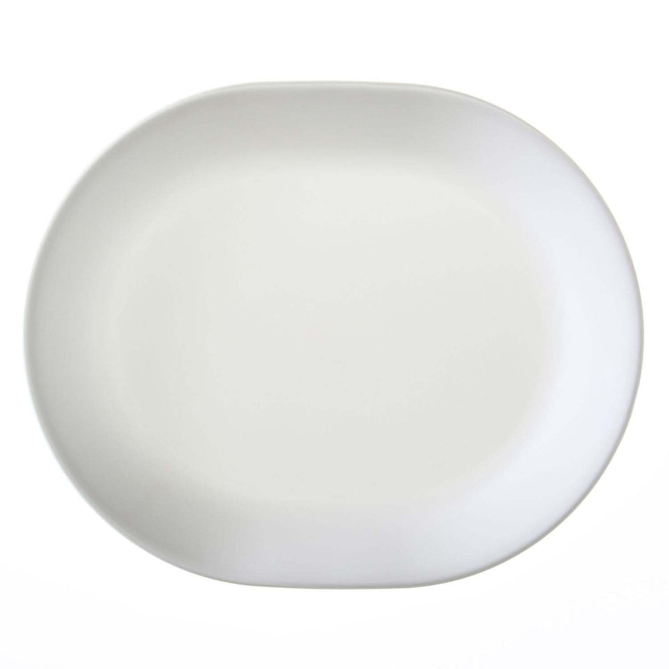Corelle Winter Frost White 32cm serving platter, durable Vitrelle glass for everyday entertaining.