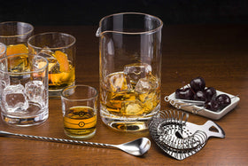 Cork and Mill heavy-base glass resists tipping during use.