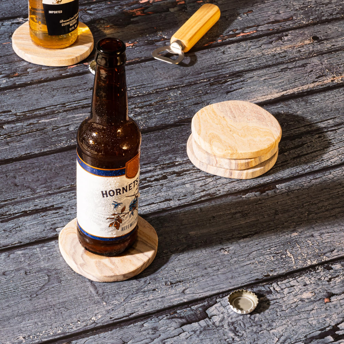Cork & Mill coasters suitable for desk and coffee table use