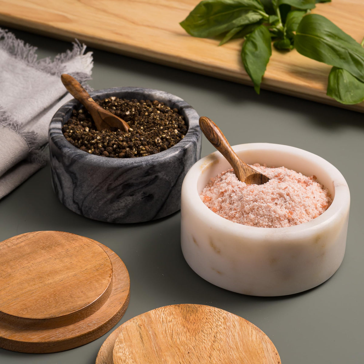 Cork & Mill 4-inch wide bowls designed for easy pinch or scoop.