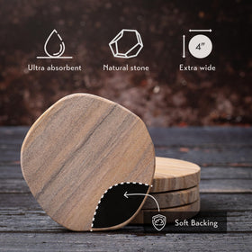 Cork & Mill round coaster with irregular edge in beige