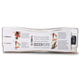 Cork Pops Legacy needle guard provides safe cork extraction.