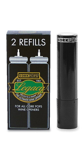 Cork Pops refill cartridges 2-pack for low-pressure wine opening
