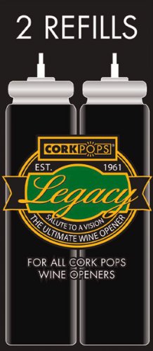 Cork Pops refill cartridges about 4 inches long for easy replacement in all models
