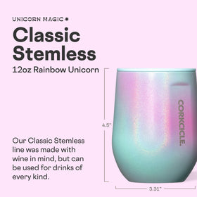 Corkcicle stemless tumbler with flat sides provides easy grip during travel.