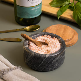 Cork & Mill solid marble base with non-skid feet stays stable on counters.