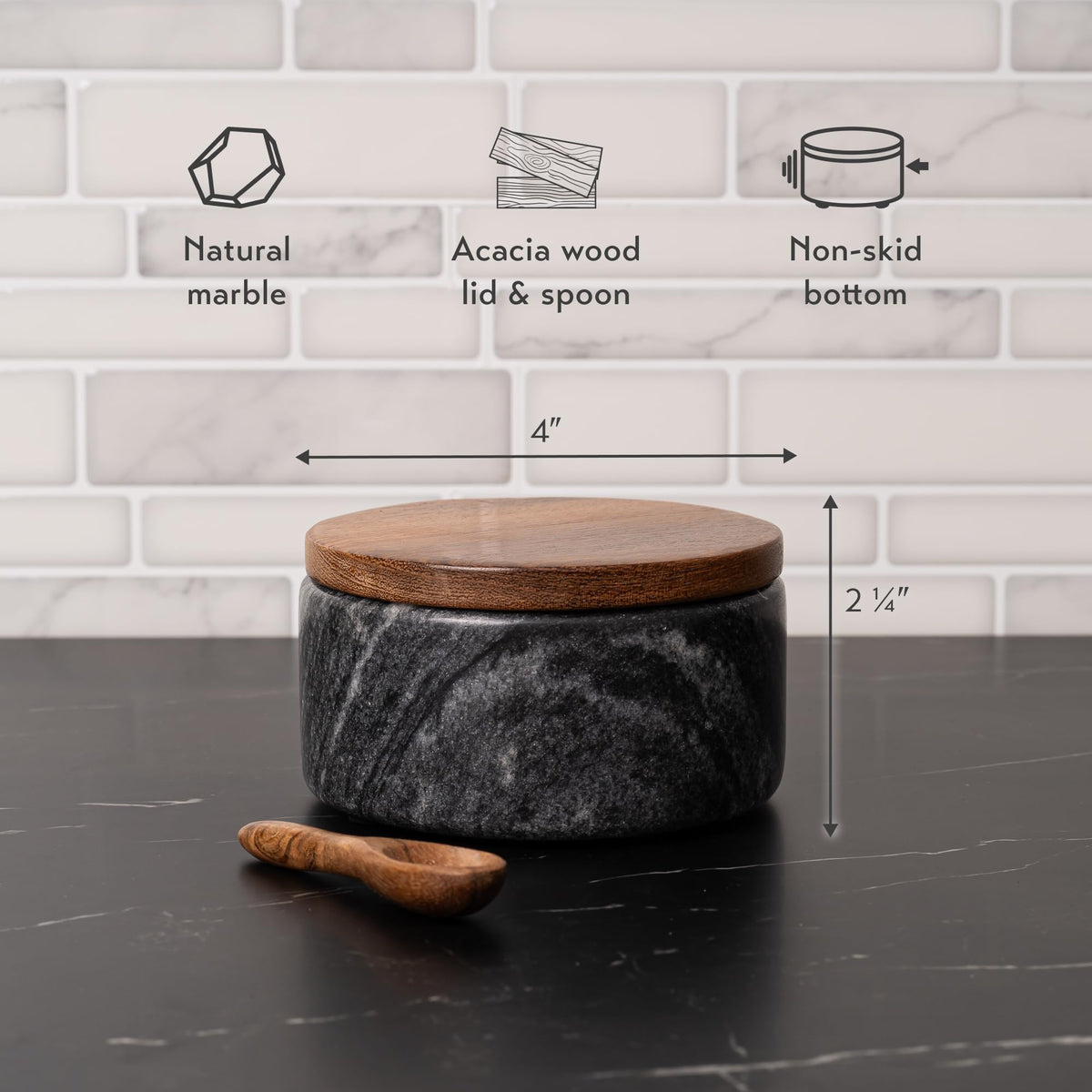 Cork & Mill wide four-inch design enables easy pinching while seasoning.