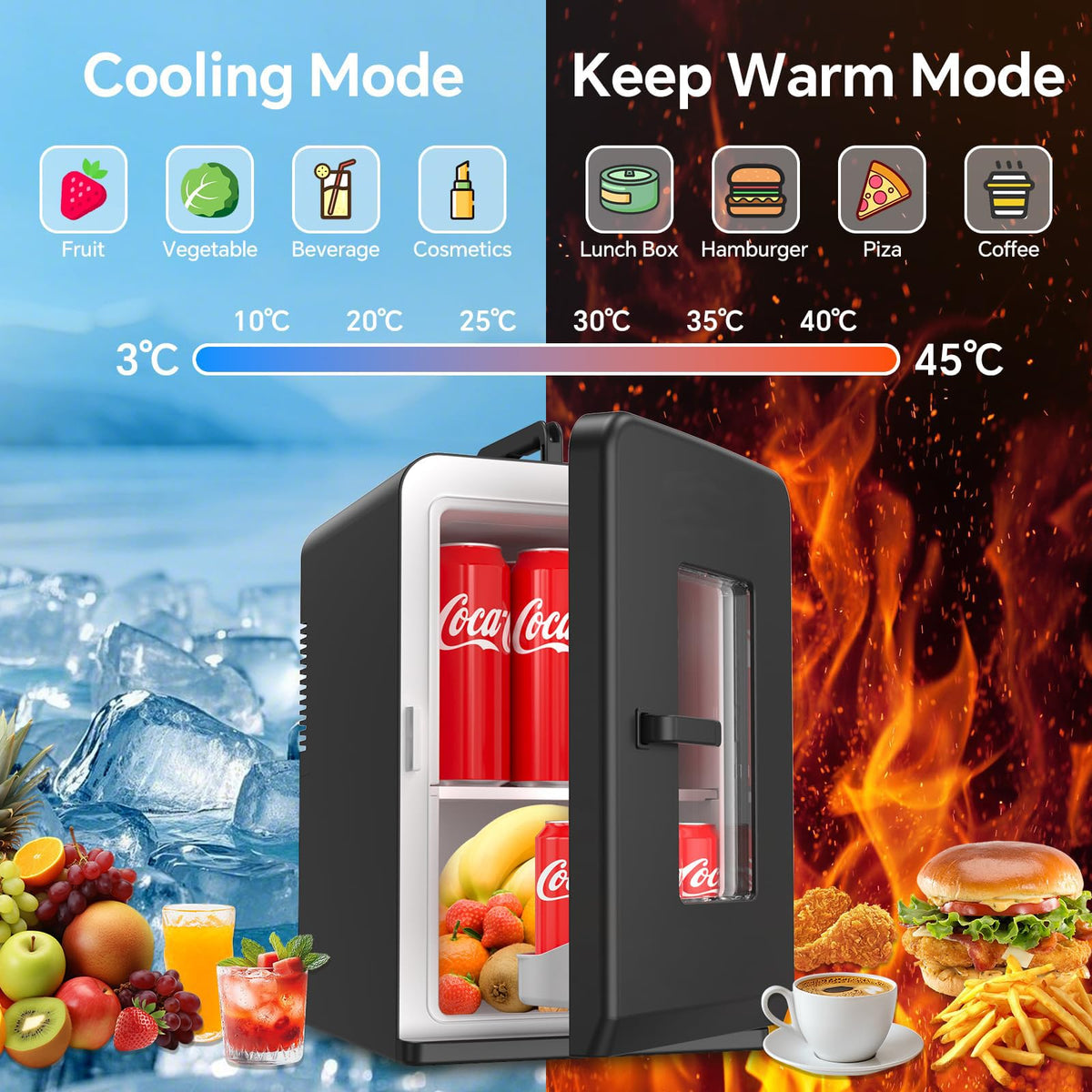 Cormix mini fridge 110V AC use for home or office cooling