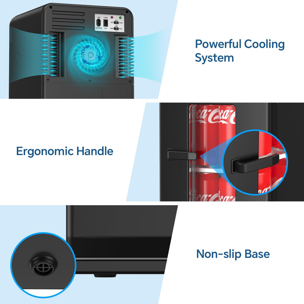 Cormix mini fridge operates quietly at 25dB