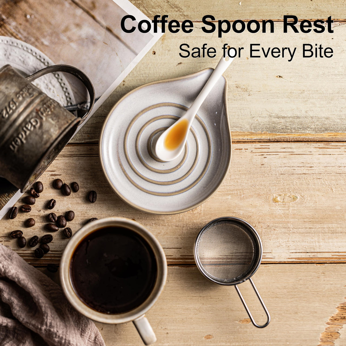 Cormomu kitchen decor spoon rest in white complements modern countertops.