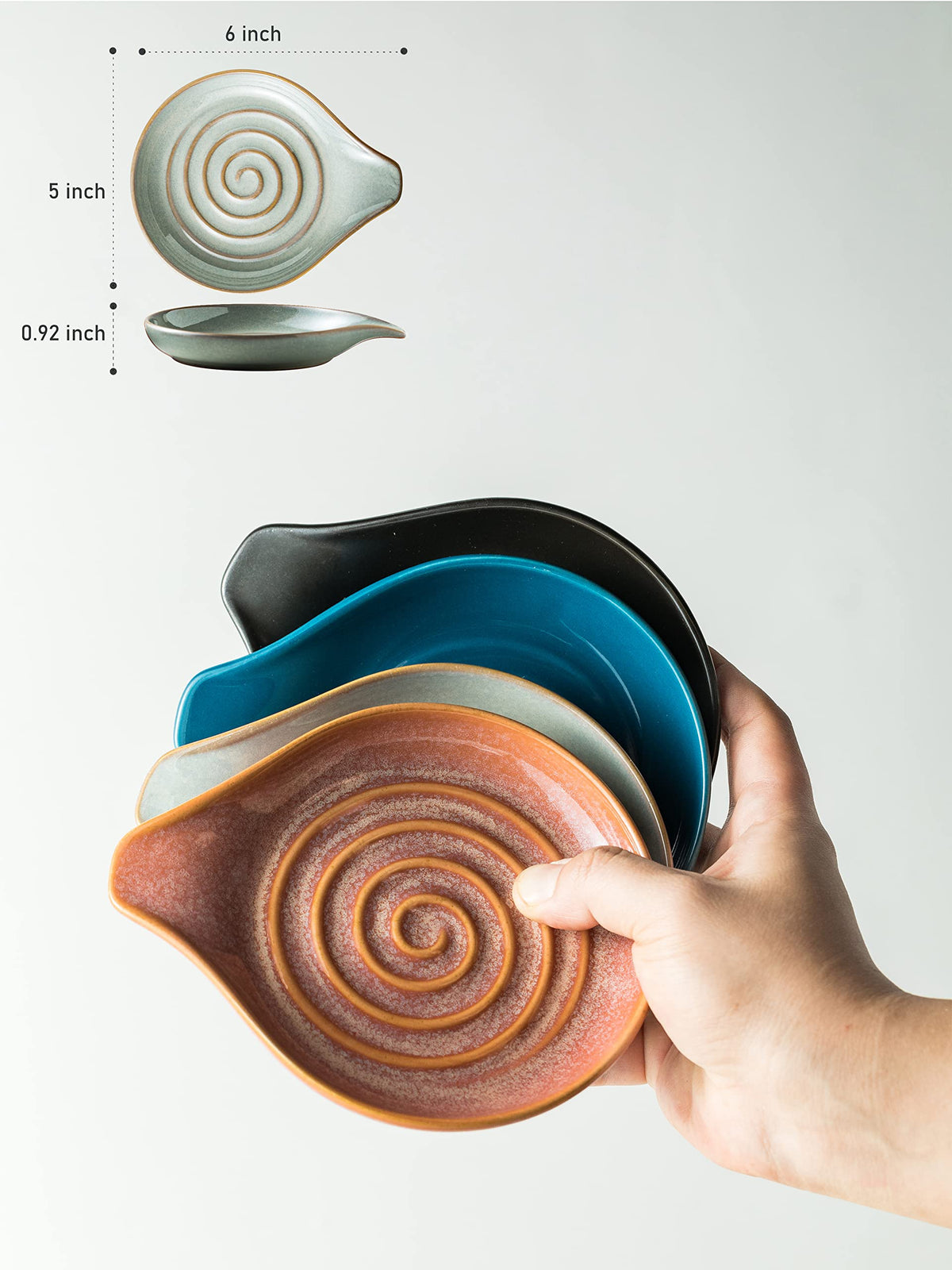 Cormomu spoon rest with nonstick glossy glaze easy to clean