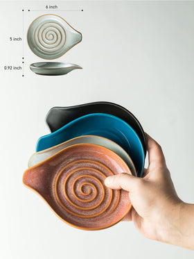 Cormomu spoon rest with nonstick glossy glaze easy to clean