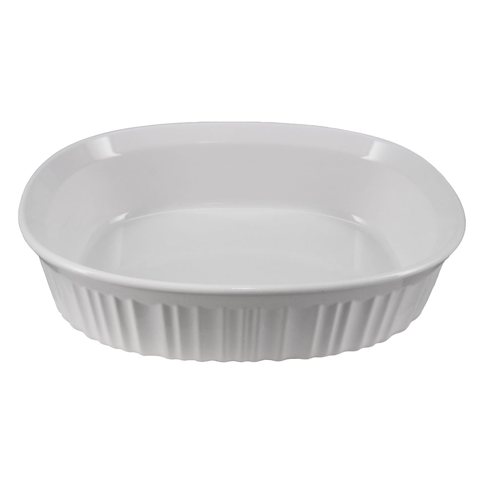 CorningWare FS12 oval casserole dish in French white ready for oven-to-table use