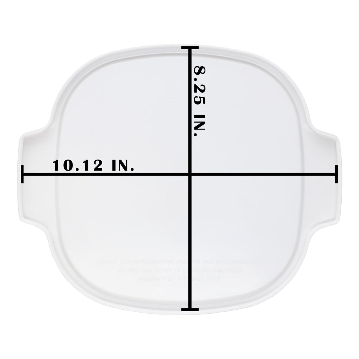 Corningware square lid white side view for organized kitchen storage.