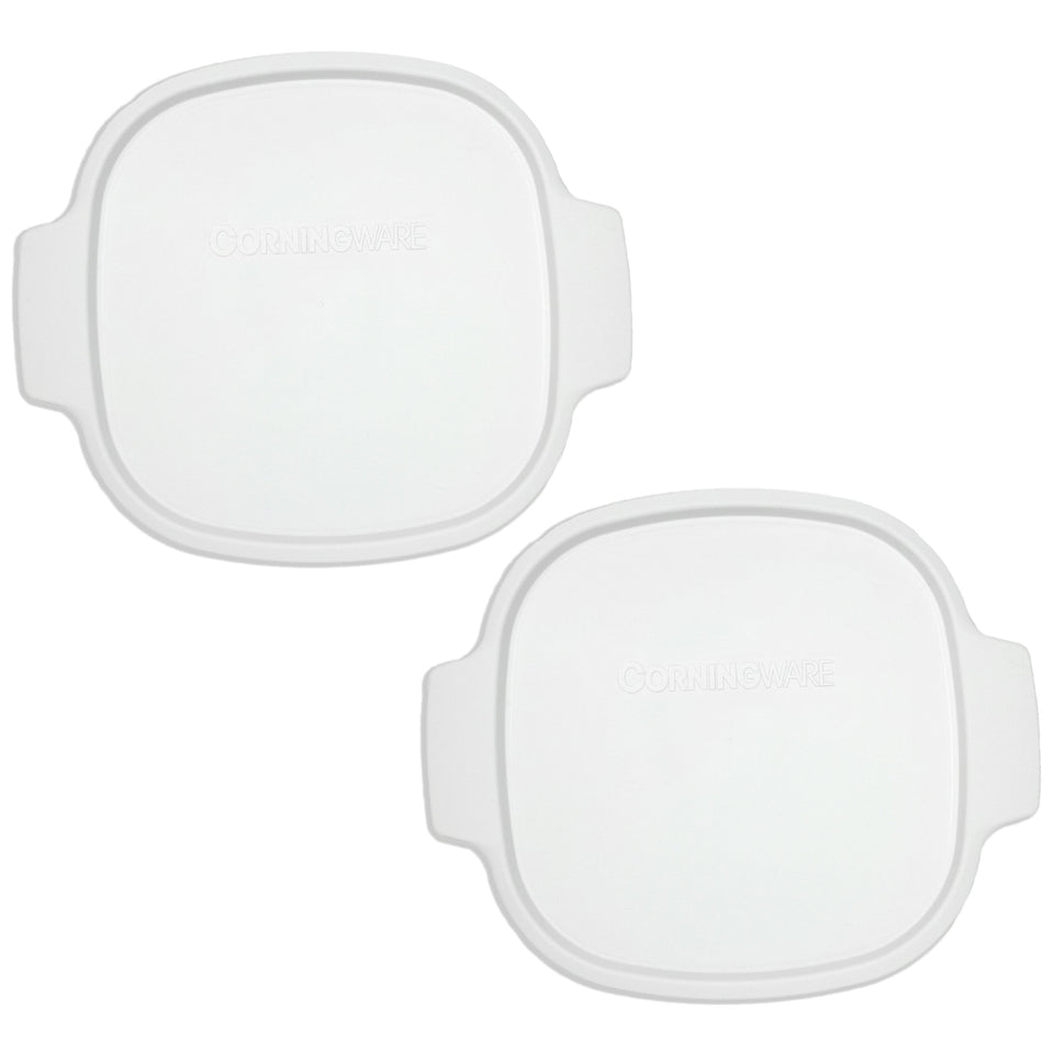 Corningware Stovetop A-2-PC lid square white for 2-qt and 3-qt containers.