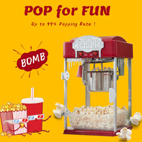 CORNRUSH theater-style popcorn machine with plexiglass window for easy viewing