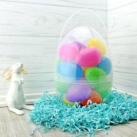 Cornucopia Brands Easter egg display showing top and bottom halves easy to snap.
