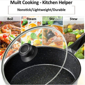 CORYTAO lid provides clear view to monitor food while preserving moisture.