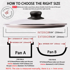 CORYTAO Lodge 10.25 inch skillet compatibility lid shows universal fit.