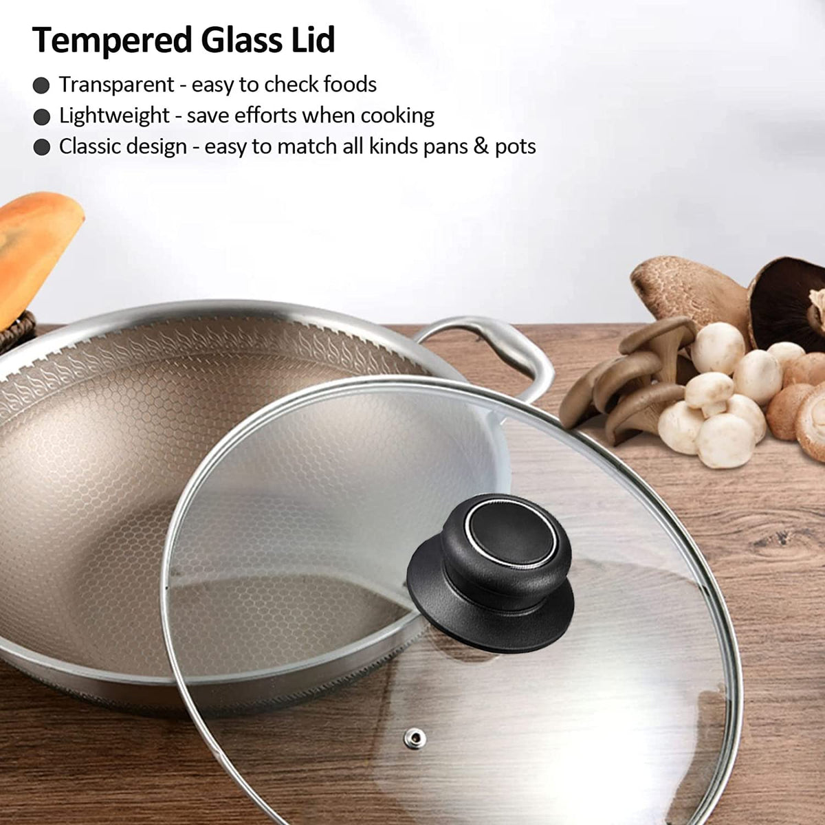 CORYTAO measurement-verified lid fits 12-inch pans precisely