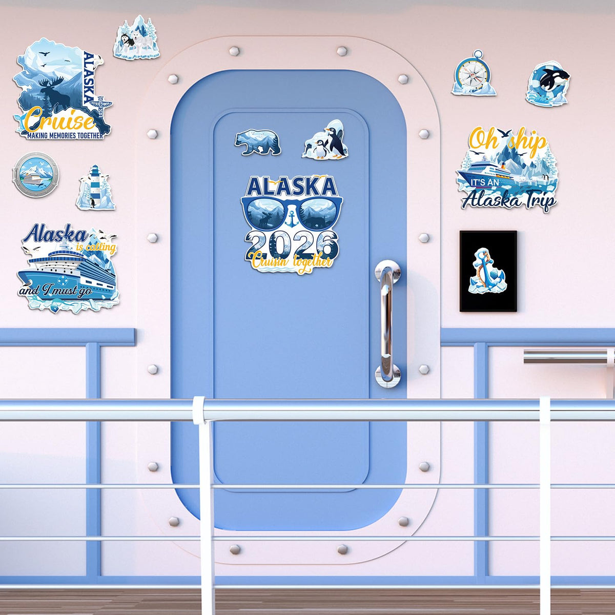 Cosmisun Alaska wildlife collection magnet set offers colorful variety