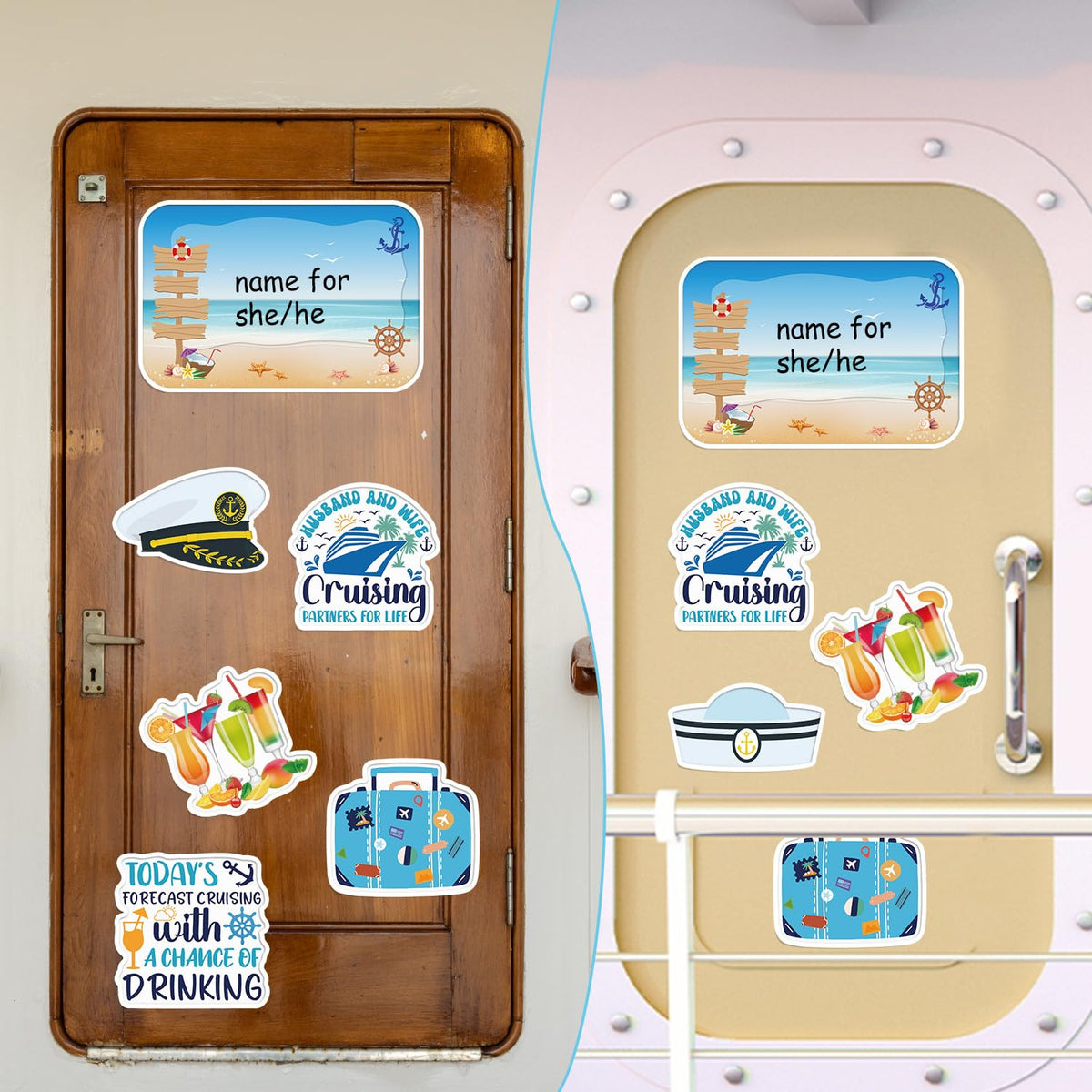 Cosmisun cruise door magnets collection offers versatile cabin decor options.