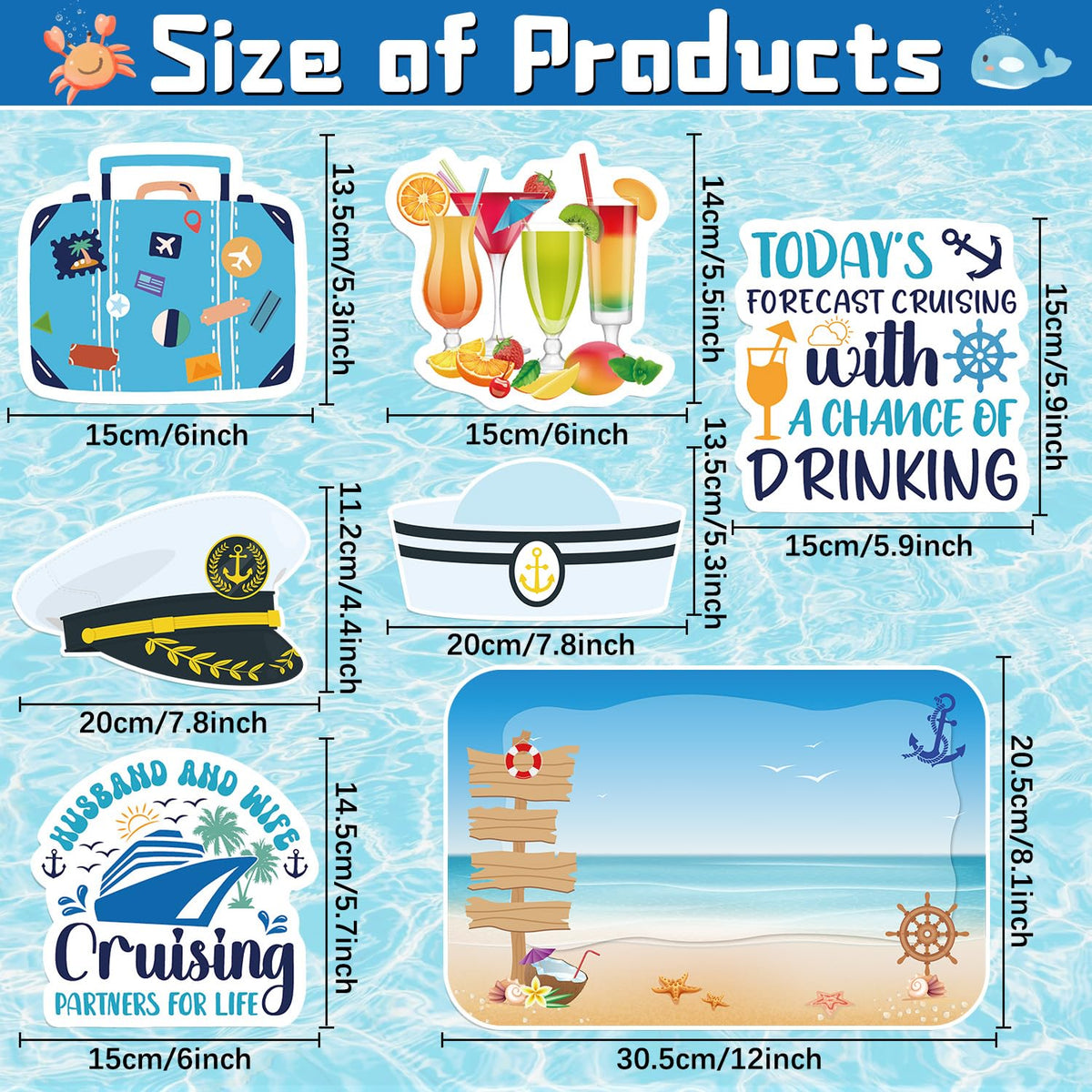 Cosmisun cruise door magnets navy hat piece adds a playful focal point on doors.