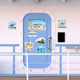 Cosmisun cruise door magnets luggage piece evokes travel memories on metal surfaces.