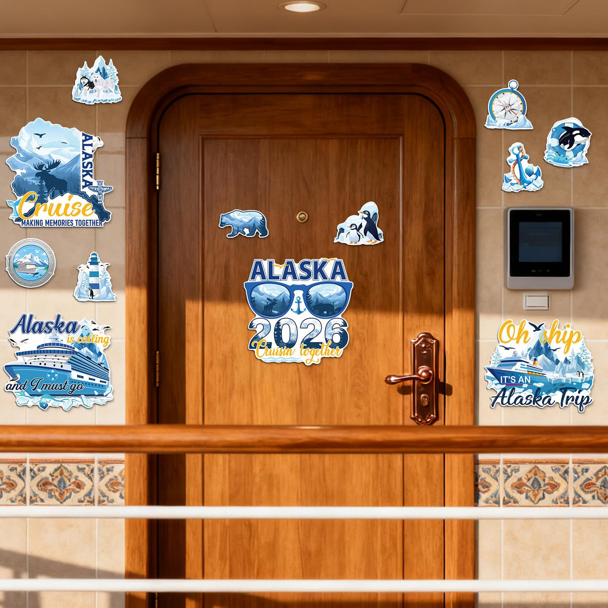 Cosmisun magnetic door sticker easy to apply on metal surfaces