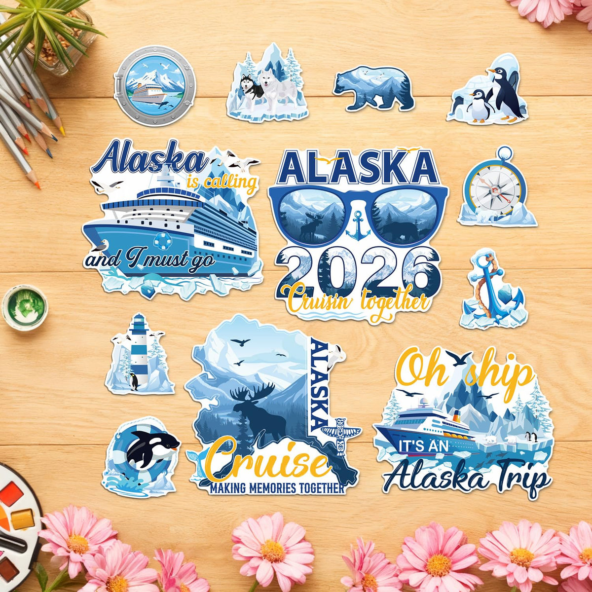 Cosmisun penguin Alaska magnet livens lockers and fridges