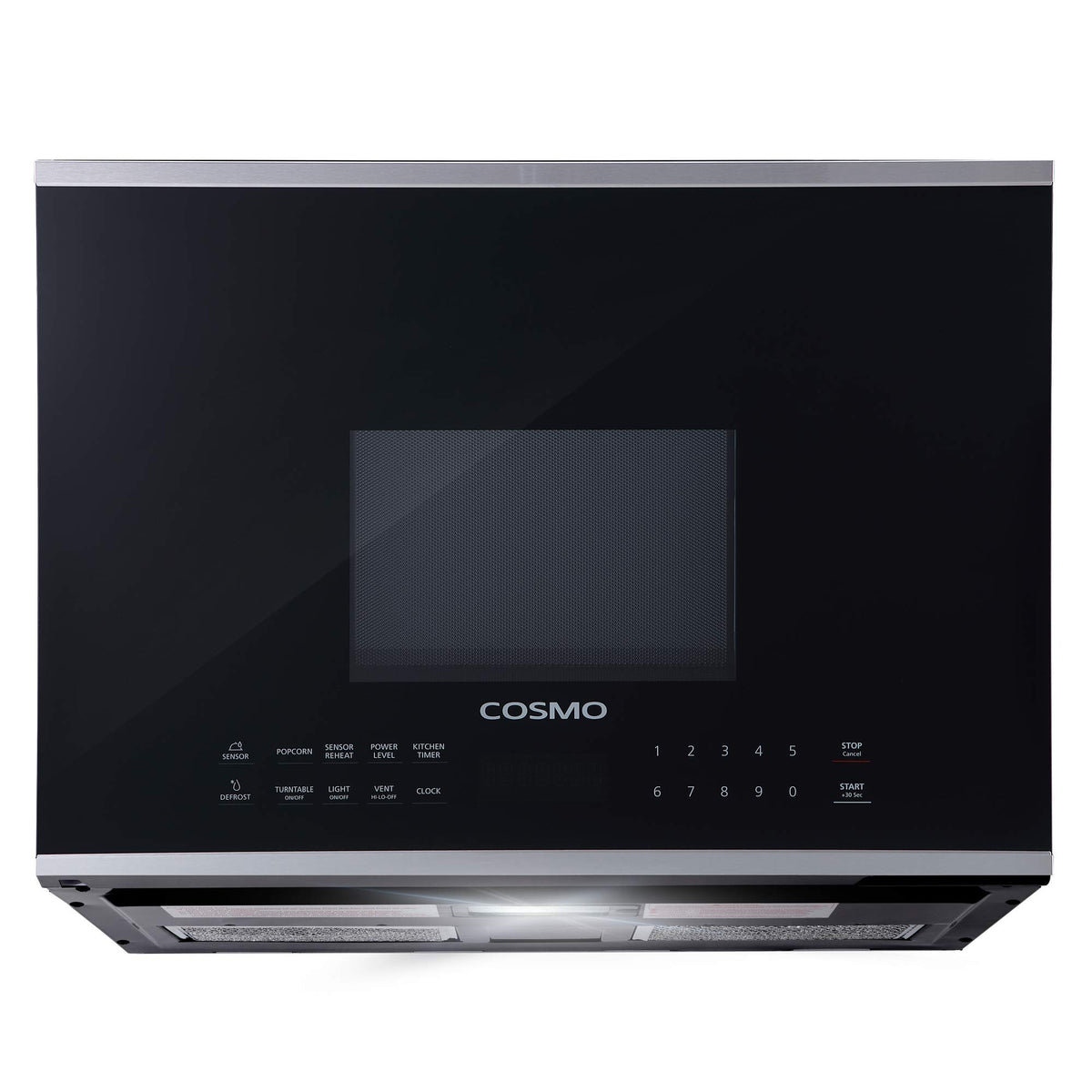 COSMO COS-2413ORM1SS over-the-range microwave with space-saving venting.