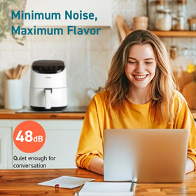 Cosori 4-in-1 functions image highlighting air fry, roast, bake and reheat versatility.