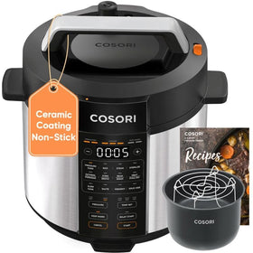Cosori 6QT pressure cooker control panel showing versatile modes for cooking
