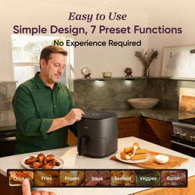 Cosori Pro 5QT basket inside shows ceramic nonstick coating for easy release