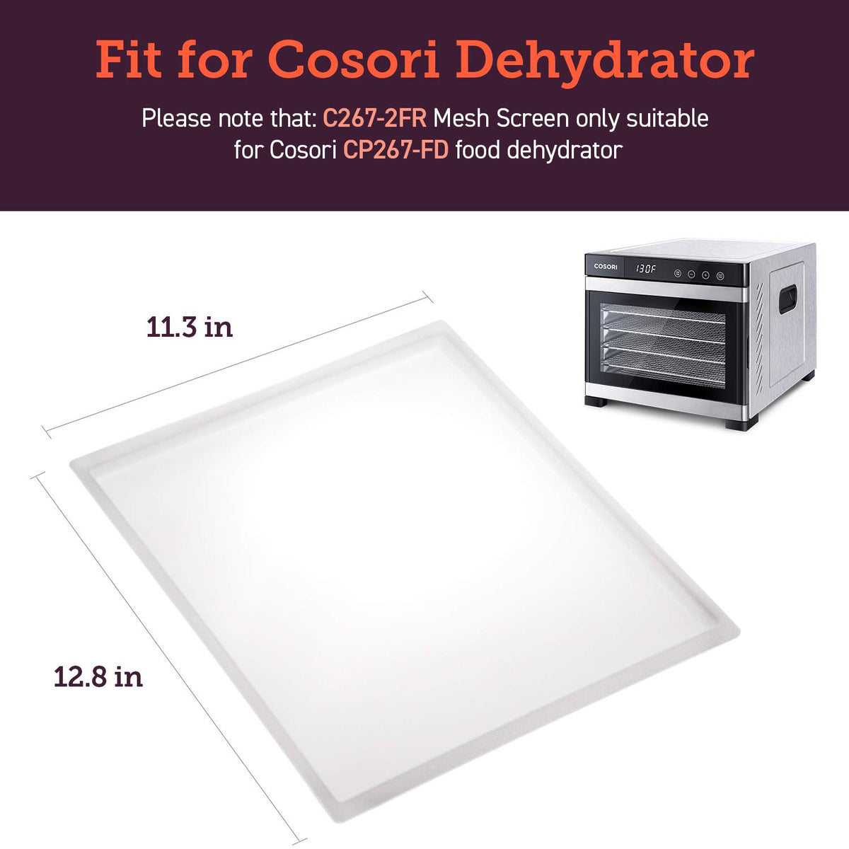 Cosori two-pack fits CP267-FD and other square dehydrators.