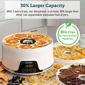 Cosori dehydrator with touch LED display enabling easy time and temp control
