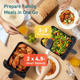 Cosori 9Qt low-oil meals with crisp textures for healthier options.