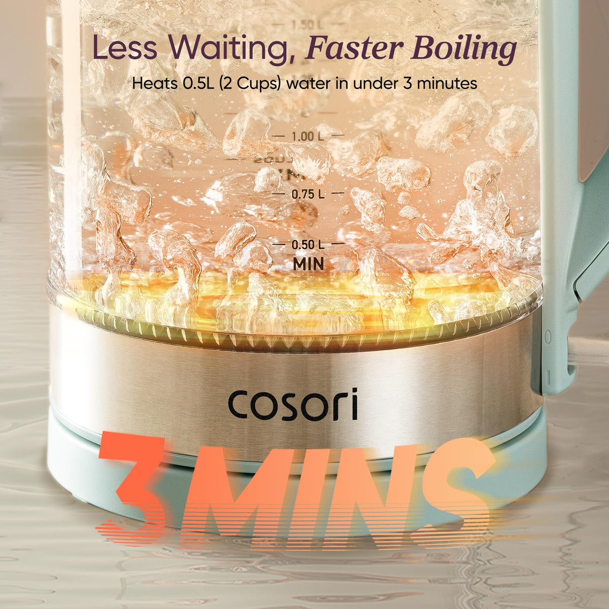 Cosori dual-angle lid reduces splashes and simplifies refills.