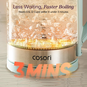 Cosori dual-angle lid reduces splashes and simplifies refills.