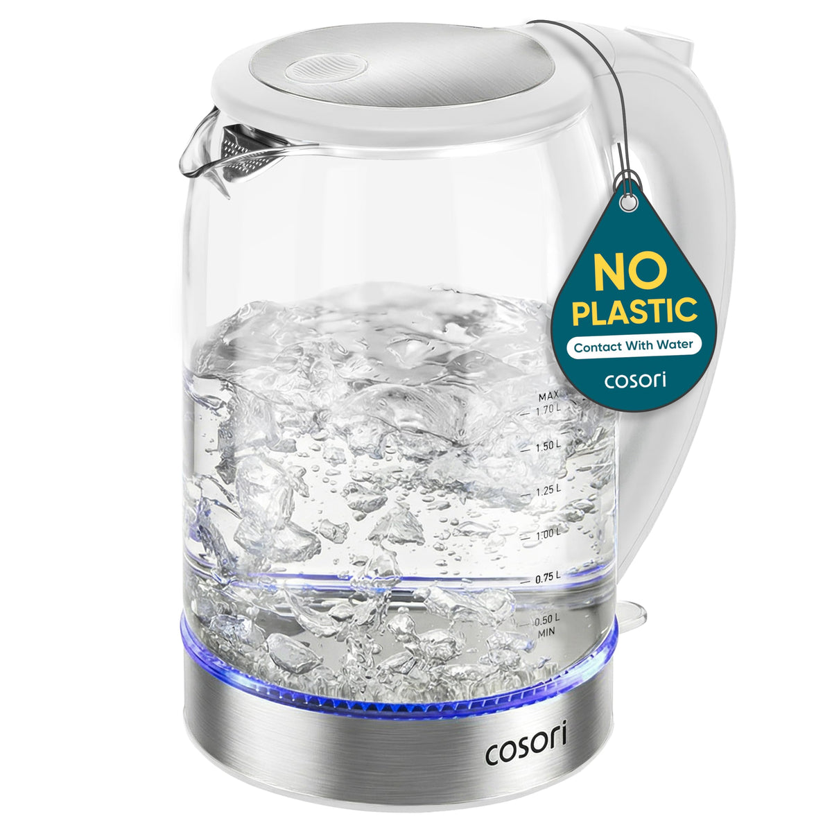 Cosori electric kettle with no plastic water contact for pure taste