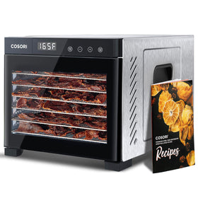COSORI Food Dehydrator front view showing six trays for large-batch drying