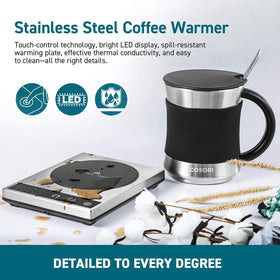 Cosori gift-ready packaging displays a ready-to-gift coffee mug warmer set