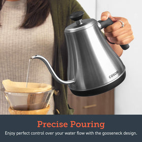 Cosori gooseneck kettle boil-dry safety feature prevents accidents