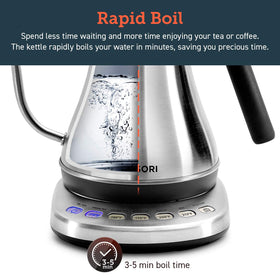 Cosori gooseneck kettle presets control panel for quick temperature choices
