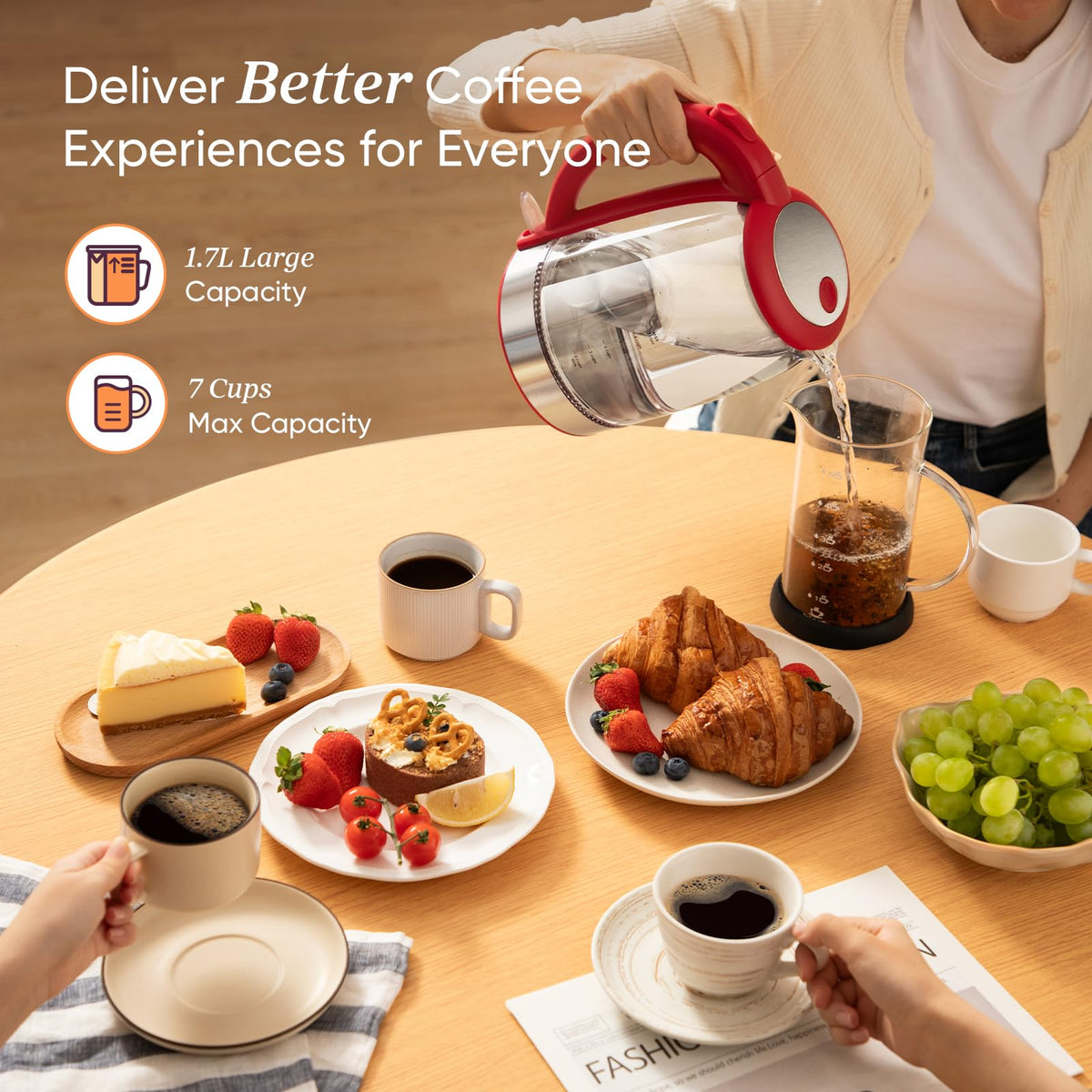 Cosori kettle wide-mouth opening for easy descaling and cleaning