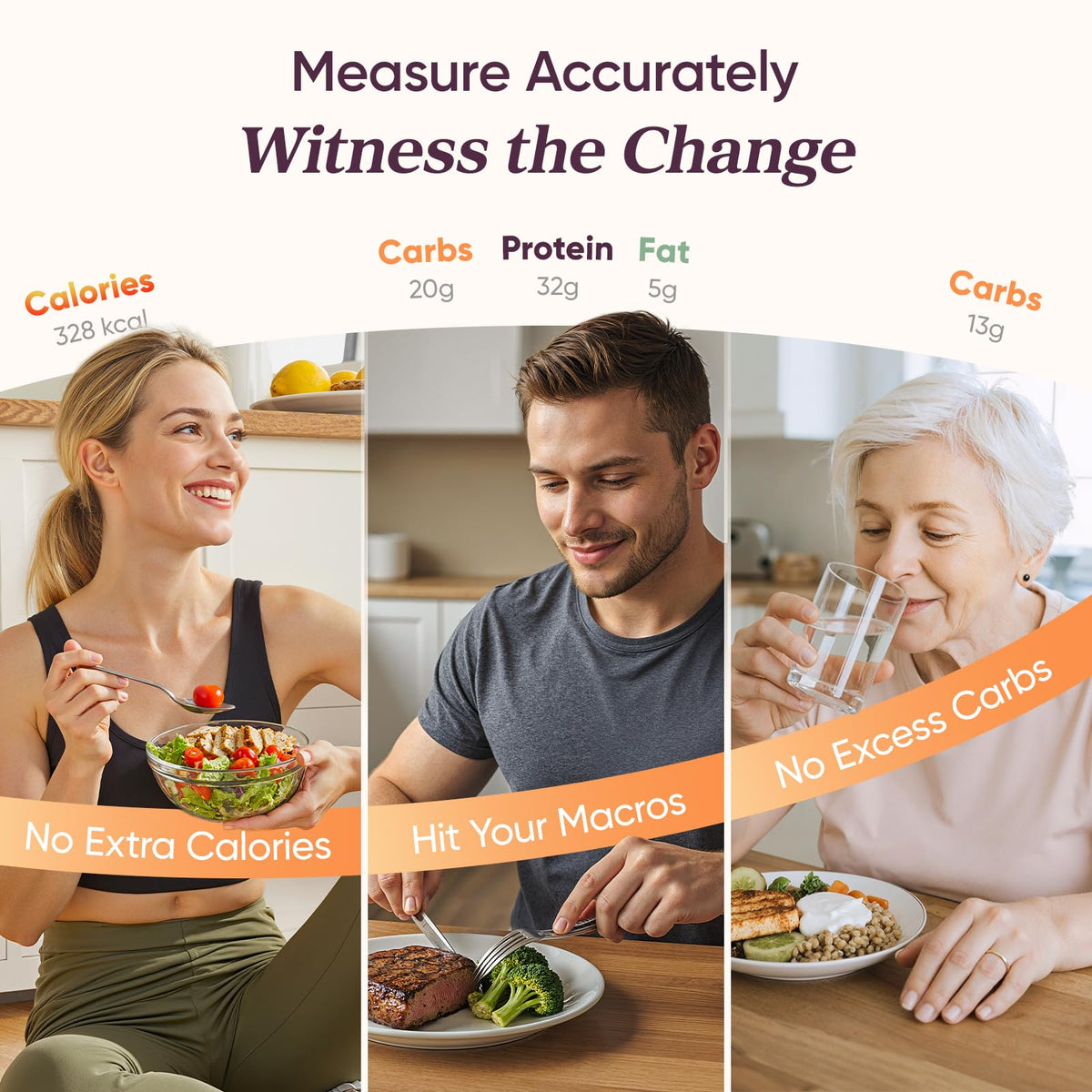 Cosori Nutrilens app view with AI scan for quick nutrition data.