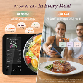 Cosori Nutrilens scale demonstrates precise portion control for meals.