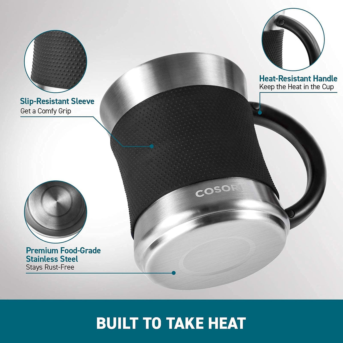 Cosori one-touch controls image demonstrates effortless temperature adjustments at a glance
