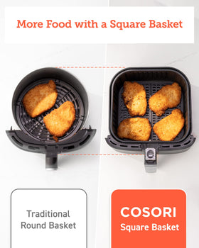 Cosori Pro Gen 2 13 presets speed up meal prep and offer variety.