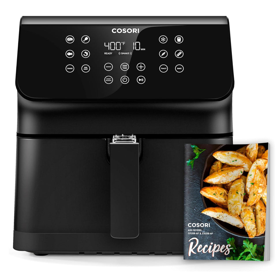 Cosori Pro II 12-in-1 air fryer front panel with intuitive controls and AdaptIQ.